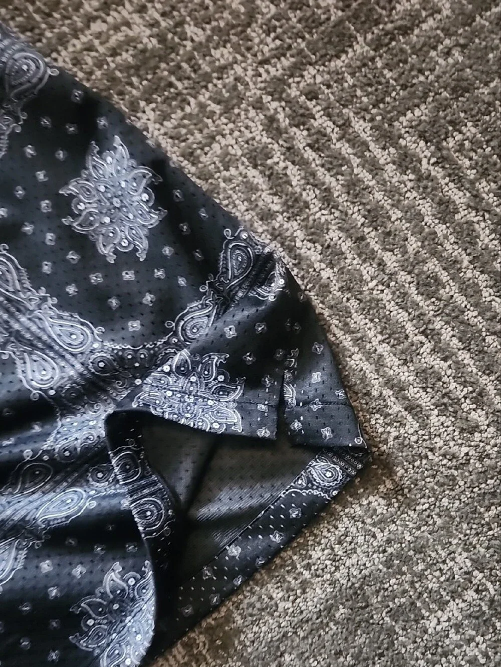 Men's Black Bandana-Print Athletic Shorts